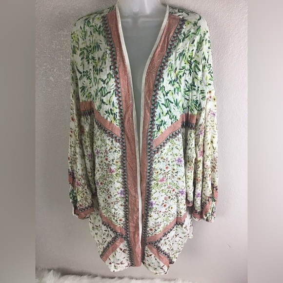 Bl^nk London x Anthropologie Women’s OS Scarlett Kimono Floral Print Viscose - Picture 5 of 12